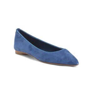 NUR ITALY Navy Made In Italy Suede Margherita Flats